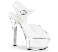 Pleaser Aspire-608, Sandalias con Plataforma Mujer, Transparente, 37 EU