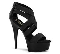 Pleaser Delight 669 - Sandalias Mujer, Negro (Negro (Blk Elasticated Band/Blk)), 39.5