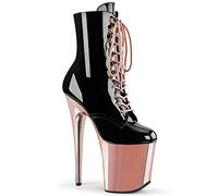 Pleaser FLAMINGO-1020 Blk Pat/Rose Gold Chrome UK 7 (EU 40)