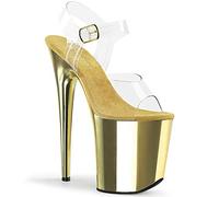 Pleaser FLAMINGO-808 Clr/Gold Chrome UK 4 (EU 37)
