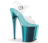 Pleaser FLAMINGO-808 Clr/Turquoise Chrome UK 6 (EU 39)