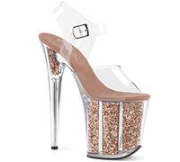Pleaser FLAMINGO-808G Clr/Rose Gold Glitter UK 7 (EU 40)