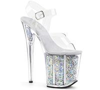 Pleaser FLAMINGO-808GF Clr/Slv Multi Glitter UK 6 (EU 39)