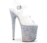 Pleaser FLAMINGO-808LG Clr/Slv Multi Glitter UK 4 (EU 37)