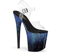 Pleaser FLAMINGO-808SS Clr/Blk-Blue Multi Glitter UK 3 (EU 36)