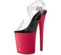 Pleaser Flamingo-808uvg, Sandalias Abiertas Mujer, Clear Neon H Pink Glitter, 38 EU