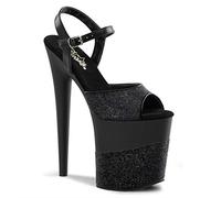 Pleaser Flamingo 809-2G - Sandalias para mujer, color Negro (Blk Gltr/Blk-Gltr), talla 39 EU (6 UK)