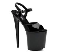 Pleaser FLAMINGO-809, Sandalias de tacón Mujer, Negro (Negro (Blk Pat/Blk), 37 EU