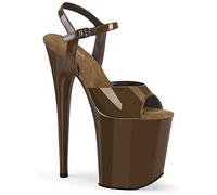 Pleaser Flamingo-809 - Sandalias de tacón alto para mujer, color moca, talla 35 EU, Barniz Mocha, 35 EU