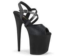 Pleaser FLAMINGO-824 Blk Faux Leather/Blk Matte, Blk Faux Leather Blk Matte, 38 EU