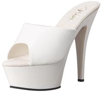 Pleaser Kiss 201, Sandalias para Mujer, Blanco (wht pat/wht), 39 EU (6 UK)