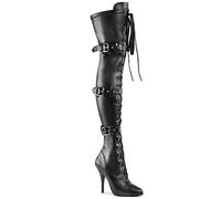 Pleaser SEDUCE-3028 Blk Str Faux Leather UK 8 (EU 41)