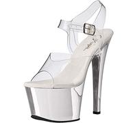 PleaserSky308/c/hpch, Sandalias Mujer, Transparente (Clr/Slv Chrome), 39 EU (6 UK)