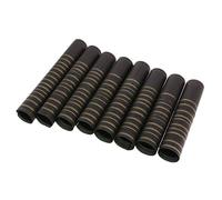 Pleayietoopiatiey 100 cápsulas termorretráctiles de PVC para botellas de vino de 32 mm, color negro (tiras superiores doradas)