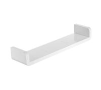 Pleayietoopiatiey Estantes flotantes de pared blancos en forma de U para organizador de exhibición de baño, 47 cm