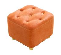 Pleayietoopiatiey Reposapiés cuadrado acolchado para mesita de noche, salón, vestidor, naranja, 28 x 28 x 26 cm