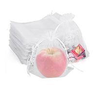 PLECUPE 100 Pcs Bolsas de Organza 20x30 cm, Bolsitas para Regalos Organza de Regalo para Boda Favores y Joyas de Caramelo Bolsa -Blanco