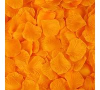 PLECUPE 2000Pcs Simulación Artificial Pétalos de Flores de Rosa Pétalos de Rosas Falsas Pétalos Románticos de Ensueño Decoración de Pasillo para Hotel Evento Fiesta 5x5cm, Naranja