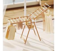 Plegable, aleación de aluminio, tendedero, diseño de alas y zapatero, resistente, barra cruzada, eficiente, secado de ropa, ahorro de espacio y diseño ligero