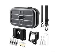 Plegable Bicicleta Manillar Bolsa PC Hard Case Quick Release Pig Nose Bracket Urban Cycling Storage 188x119x60mm (negro)