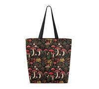 Plegable Bolsa Playa Hongos Rojos Bolsa De Playa Durable Bolso De Tela Para Enfermería, El Trabajo, Viajes, 40X50X15Cm