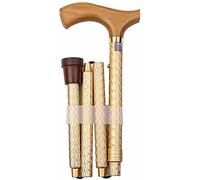Plegable Caminata Palabra portátil Portable Ligera de Aluminio Muleta para Caminar 5 Niveles de Altura Ajustable con Mango de Madera para Hombres Artritis Artritis Seniors Decoración Aqiong