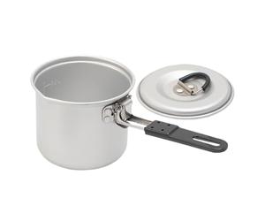 Plegable Camping Pot, 770 ml de aluminio Alloy Stockpot, Lightweight Cooking Gear, Compact Handle, Outdoor Cooking Tool, 5,12 x 4,25 pulgadas, Hiking & Picnic, Trip Stockpot