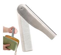 Plegable Comb, acero inoxidable Styling Comb, Pocket Hairbrush for Men, Straightener for Daily Grooming and Styling, ideal para Beard, Mustache, and Hair Care, 7,87 x 1,26 x 0,2 pulgadas