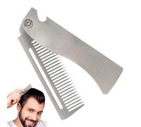 Plegable Comb, acero inoxidable Styling Comb, Pocket Hairbrush for Men, Straightener for Daily Grooming and Styling, ideal para Beard, Mustache, and Hair Care, 7,87 x 1,26 x 0,2 pulgadas