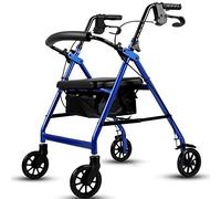 Plegable con Asiento y con Ruedas - Ayuda de Movilidad Médica para Personas Mayores Compacta, Liviana, Portátil y Ajustable para Discapacitados | Andador bariátrico para adultos (azul) El doble de com