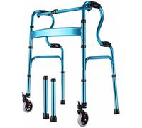 Plegable con un clic con 2 ruedas para adultos y personas mayores, andador médico 2 en 1, andador todo terreno, soporta hasta 330 libras