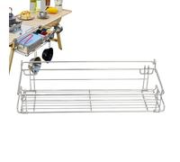 Plegable de baloncesto, al aire libre, mesa lateral Stainless Steel Organizer, 36,5 x 22 x 3,6 cm, 14,37 x 8,66 x 1,42 pulgadas, portátil Rack para Backpacking, Kitchen, BBQ and Beach, Easy to Install