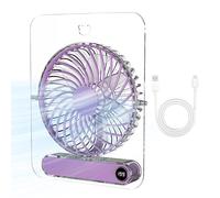 Plegable Desk Fan, USB Cooling Device, 5 Speed Adjustable Airflow with Compact Folding Mechanism, Transparente Blade Portable Coolings Unit, Modern Minimal Desk Style Design, Office Travel Cooling Use