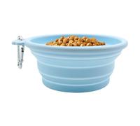 Plegable Dog Bowl, Leak-Proof Water Food Container, Portable Pet Dish, Easy to Clean Drinker for Beach, Park, Camping, and Outdoor Use, 4,96 x 4,96 x 2,13 pulgadas, Blue, Light Pink