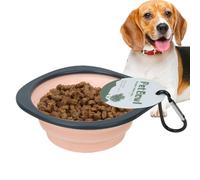 Plegable Dog Bowl, Portable Water Food Dish, 6,18 x 5,51 in Lightweight Travel Feeder, Carabiner Clip, Compact Design, Pet Feeding Container for Outdoor Traveling, Hiking, Walking