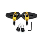 Plegable Espejos Retrovisores Giratorios De Aluminio para Ducati Monster 400, 620, MTS, 695, 696, 796, S2R Y 800 Dark. Espejo Punto Ciego(Oro)