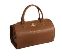 Plegable Makeup Bag, Portable Toiletry Bag, Proofed and Resistant, Space-Saving Design, Waterproof Cosmetic Carrier, Roll Up Organizer for Toiletries, Detachable Pouch, 14 Cm-14 Cm, marrón oscuro, Se