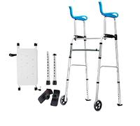 Plegable para personas mayores Rehabilitación Auxiliar para caminar con asiento de baño y ruedas Ayuda de movilidad para caminar ajustable para discapacitados Movilidad limitada (estilo plateado 1) El
