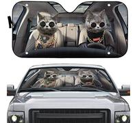 Plegable Parasol para Parabrisa Universal para SUV Divertida Pareja De Gatos Británicos De Pelo Corto Conduciendo, Geniales Mejores Amigos De Gatos Británicos De Pelo Corto Conduciendo M