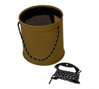 Plegable Pesca Cubo 18cm EVA Tapa a prueba de fugas (Verde) | Fondo transparente, escala integrada, ver cebo vivo, medir agua, naranja verde morado