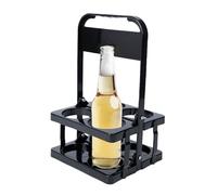 Plegable Portador De Bebidas, focenat Portador De Cerveza con 4 Agujeros,Cesta De Cerveza De Plástico,para Picnics,Camping,Bares,Fiestas,Restaurantes,Negro,1 Pieza