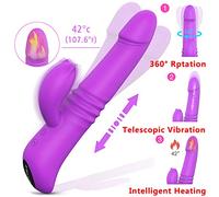 Plegable Portátil AV Palo,Termostática Multifrecuencia De Doble Motor Vibrador,La Estimulación Del Punto G Masajeador Juguetes Sexuales Masturbación Femenina Femenina Oscilación,Azul