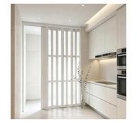 plegable puertas Puerta plegable de aluminio tipo acordeón, Puertas correderas retráctiles sin rieles con vidrio esmerilado, Barrera magnética interior/Divisor de ambientes(86.4x203.2cm(34x80in))