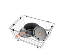 Plegable Storage Basket - 14.17x9.65x5.71 pulgadas Stainless Steel Utility Wire Basket | Space-Saving Deep Drain Baskets for Beach Picnic Backpacking | Lightweight plegable Storage Baskets Accessories
