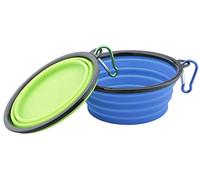 Plegable Viajes Silicona Gatos Perros Bowl Portable Pet Food Cuenco de Agua, 2x Comedero para Mascotas Bebedero para Perros Gatos, Ligero & Portátil, Bebedero Portátil de Agua Potable con mosquetón