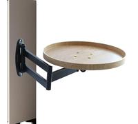 Plegable Wall Desk - Retractable Bedside Table | 720° Rotating Drop Stand, Space-Saving Floating Workstation | Durable Wooden & Metal Mountable Shelf for Home, Office, Balcony, Living Room Use