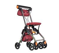 plegables con asiento, ayudas para la movilidad 4 ruedas ayudas para caminar portátiles plegables, de freno doble rodante médico, utilizado para personas mayores que caminan