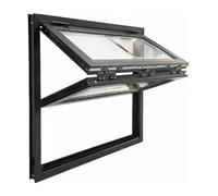 Plegando ventanas, Ventana corrediza plegable de aluminio negro con vidrio templado y manija, varios tamaños(70x90cm/27.6x35.4in)