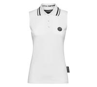 Plein Sport - Camiseta Polo sin Mangas con Estampado de Rayas - Sport - Mujer - Blanco - M -