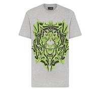 Plein Sport Camiseta 'Thunder Tiger' gris / verde / negro M gris / verde / negro